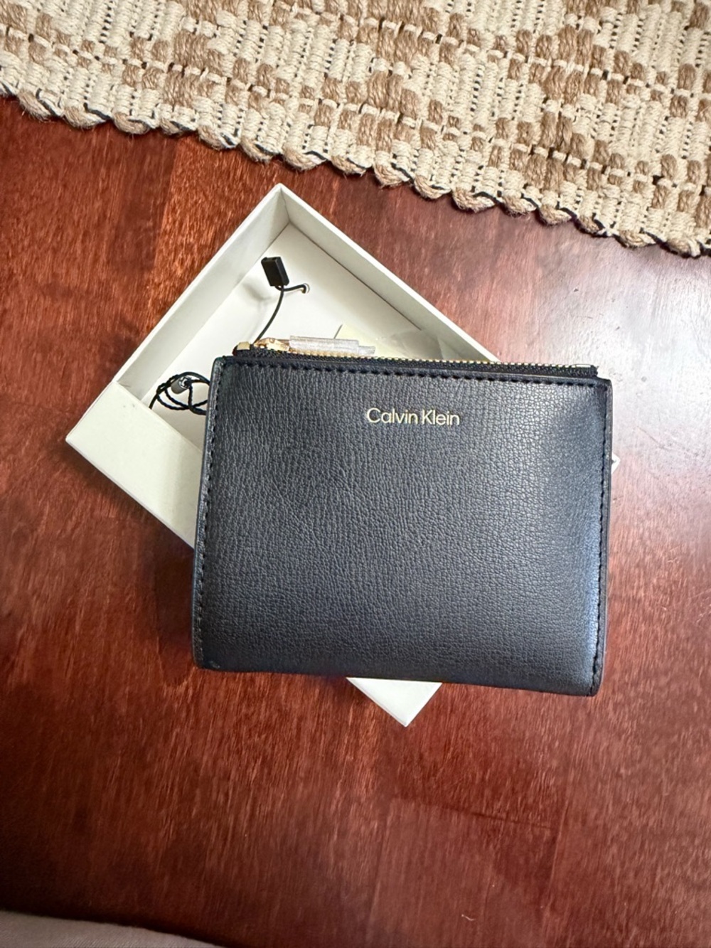 Calvin Klein Black Compact Zip Card Wallet